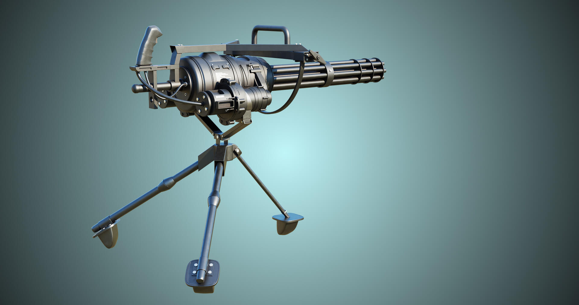 M134 Minigun All PBR Unity UE Textures Included - 3D Model by Eight Vertex
