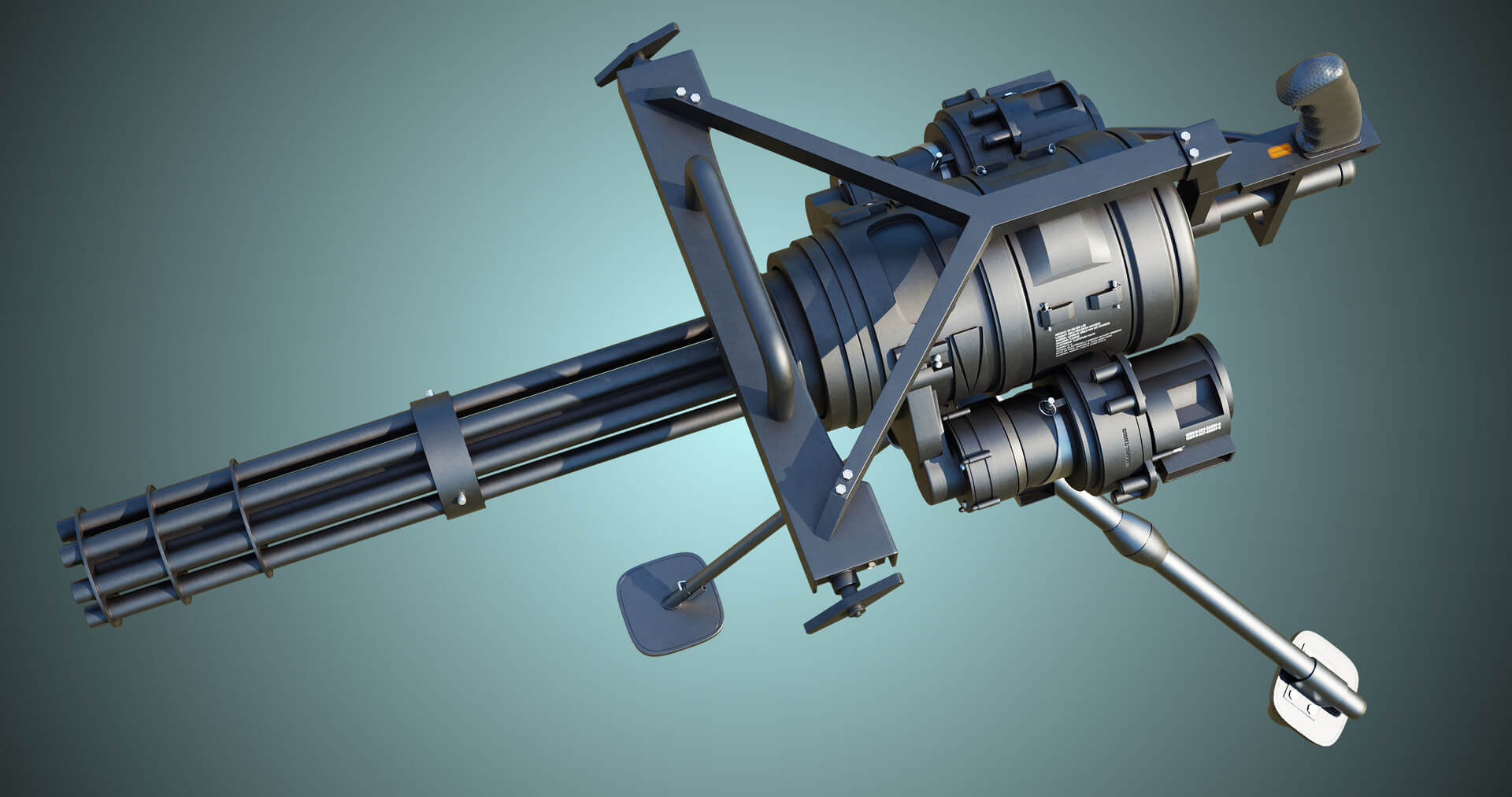 M134 Minigun All PBR Unity UE Textures Included - 3D Model by Eight Vertex
