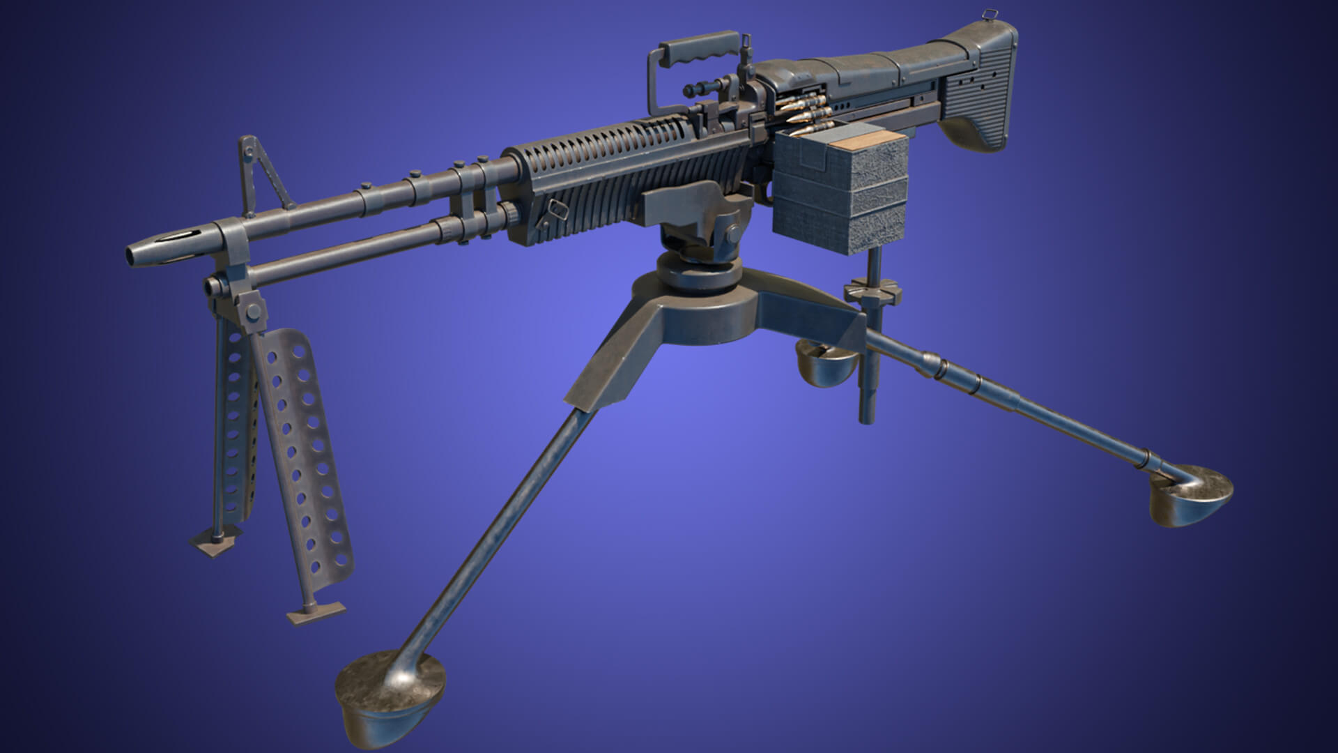 M60 Machine Gun All PBR Unity UE Textures Included 3D Model by Eight Vertex
