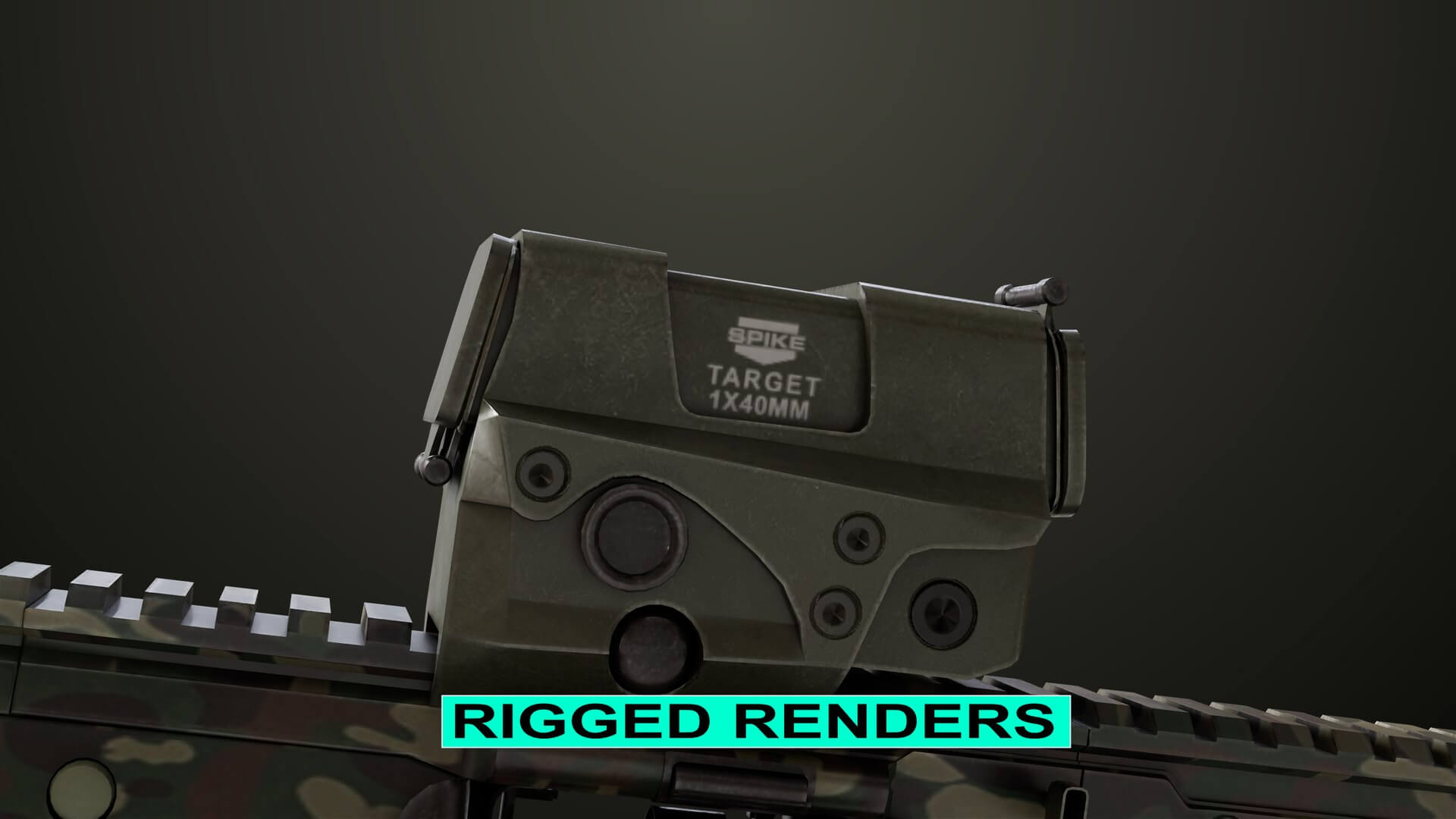 Machine Gun 14 Military Green All PBR Unity UE - 3D Model by Eight Vertex
