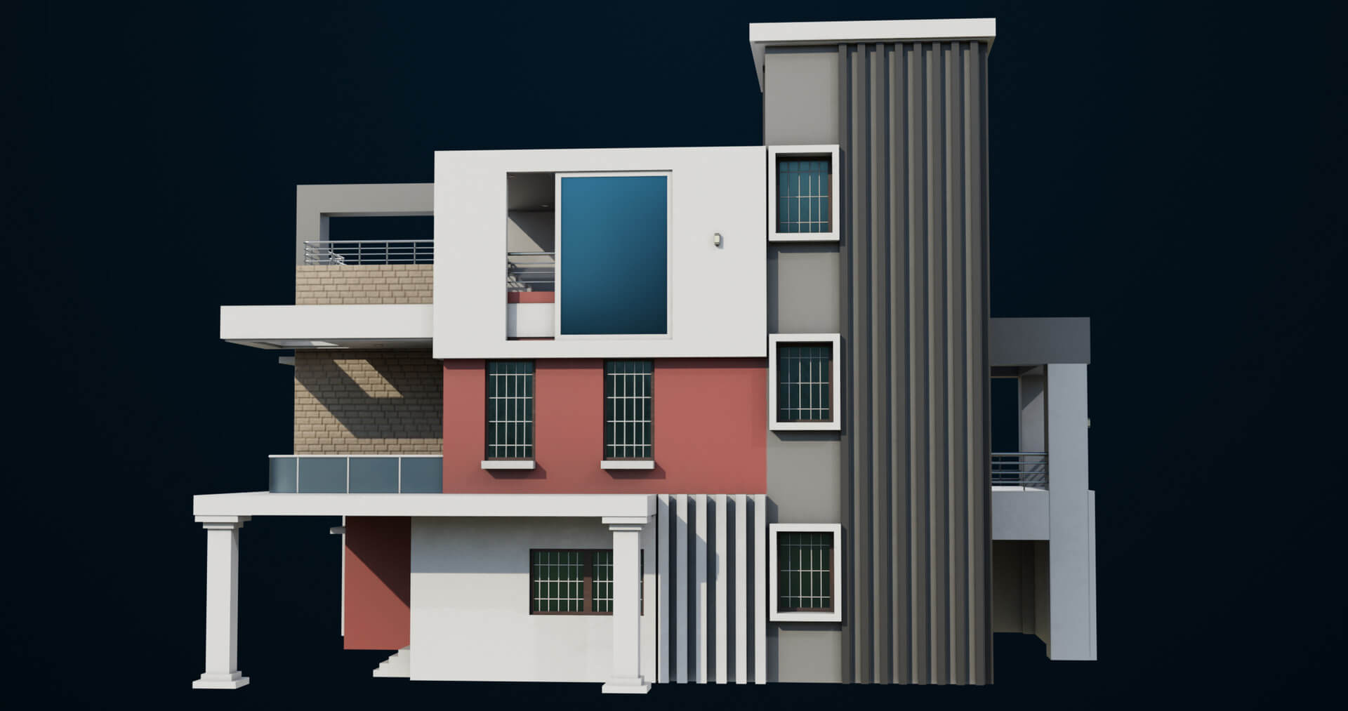 Modern House 01 All PBR Unity UE Textures - 3D Model by Eight Vertex