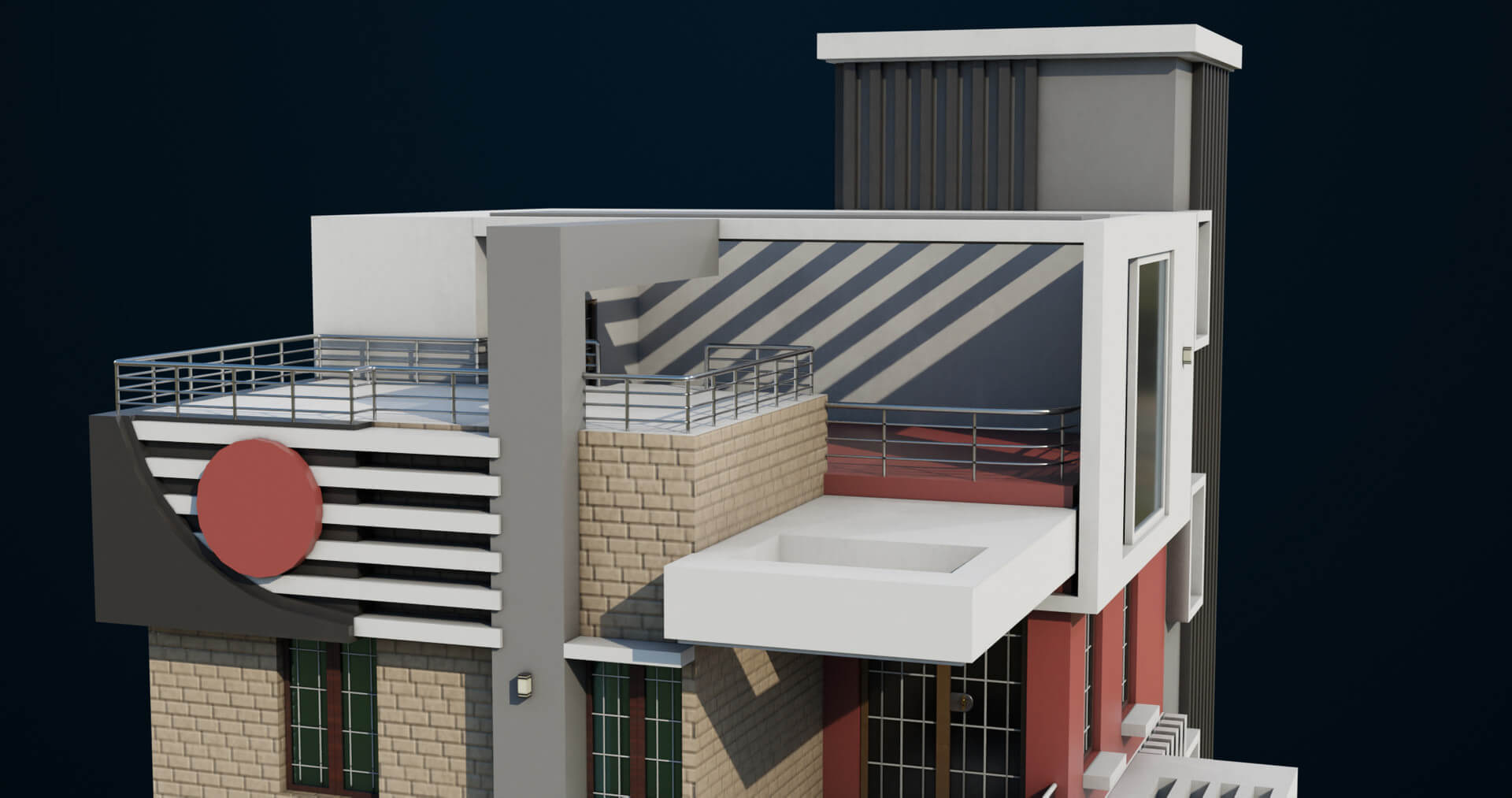 Modern House 01 All PBR Unity UE Textures - 3D Model by Eight Vertex