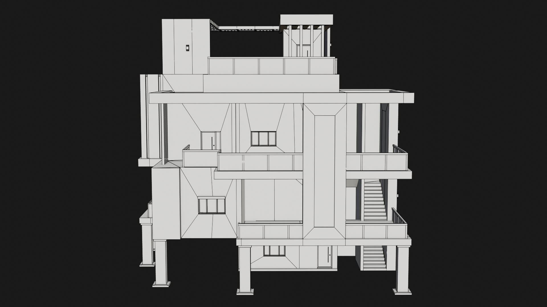 Modern House 02 All PBR Unity UE Textures Included Low Poly - 3D Model ...