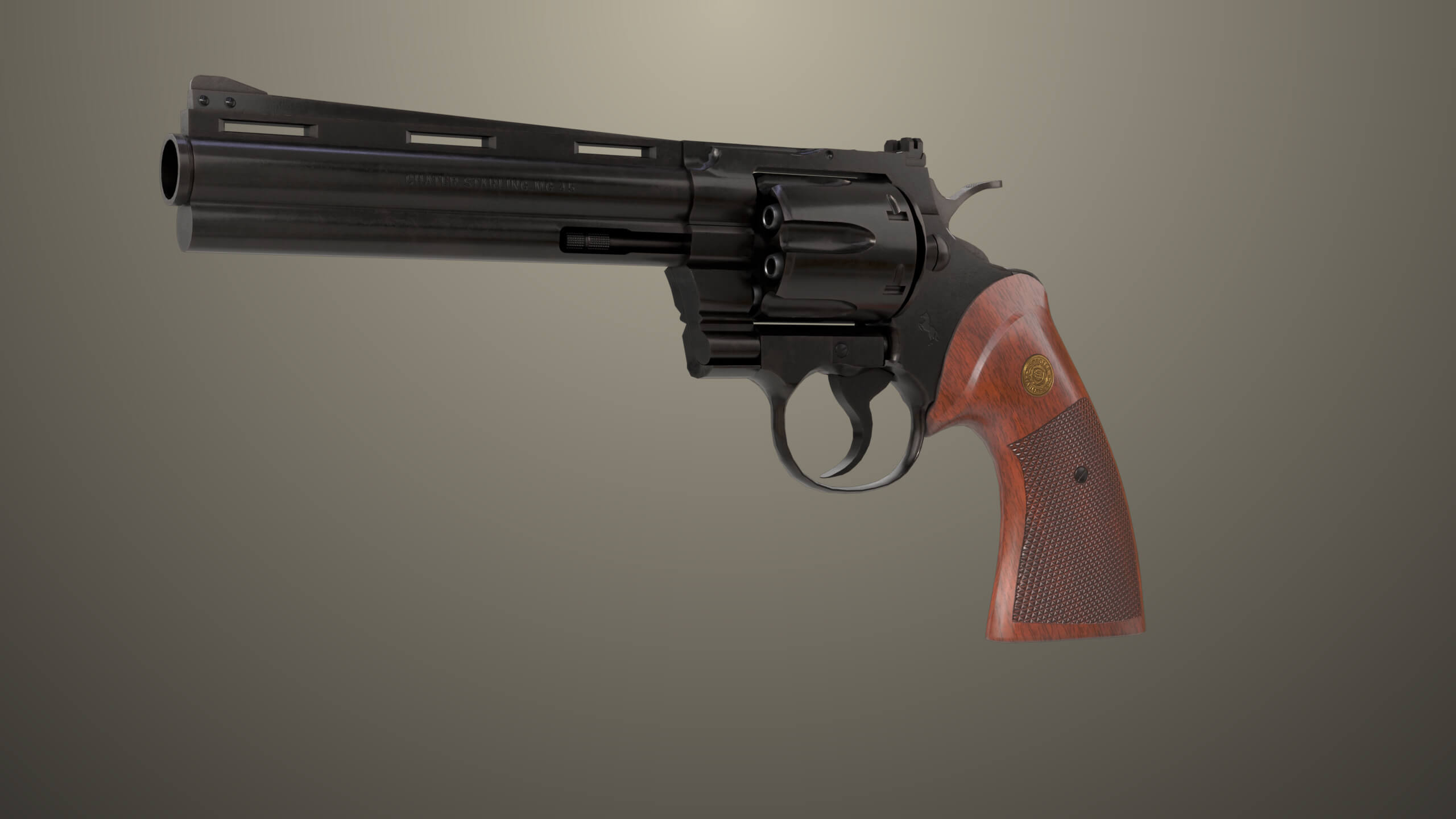 Revolver 05 Black Colt Python All PBR Unity UE Textures - 3D Model by ...