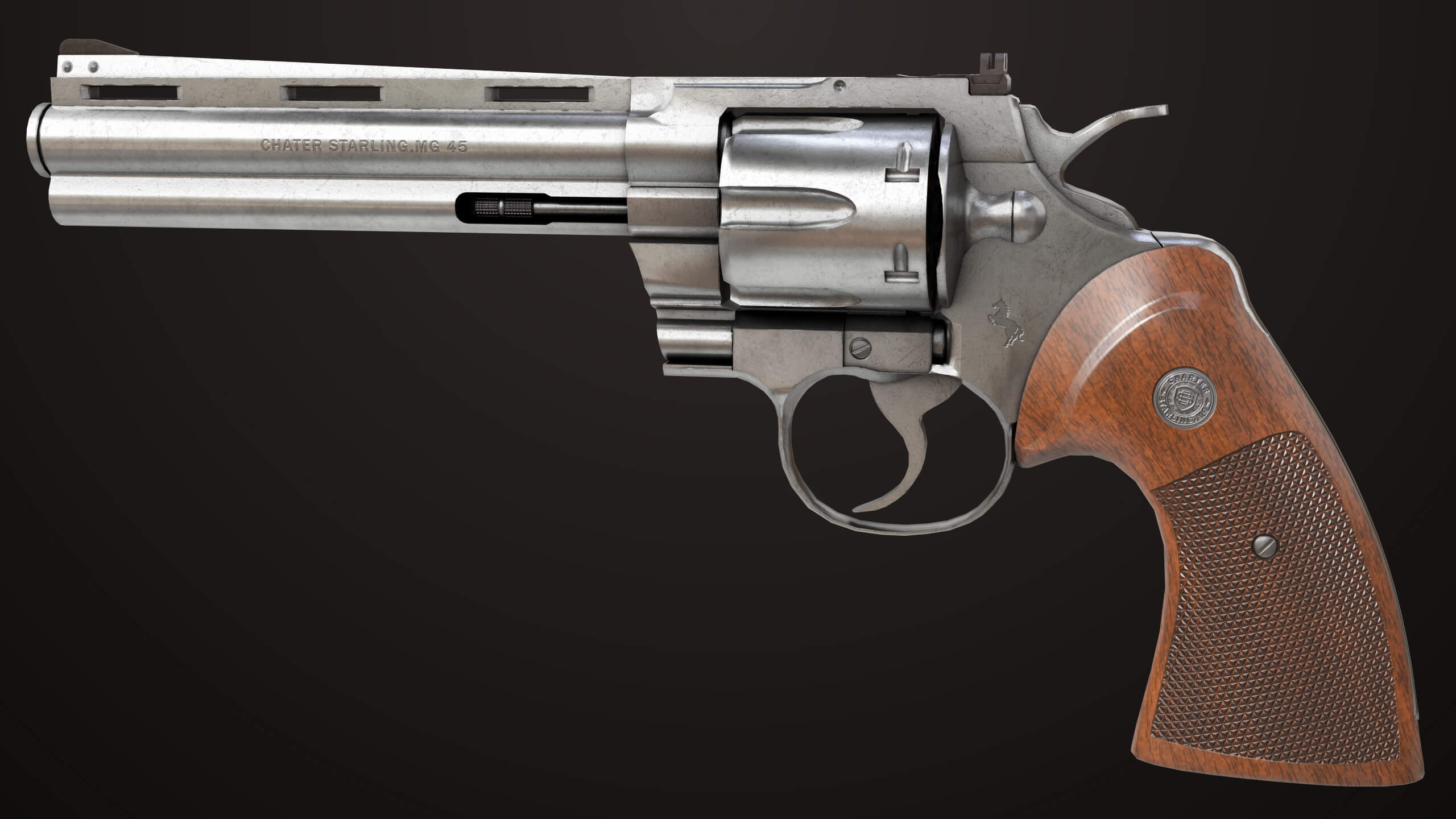 7 Silver Revolvers Collection All PBR Unity UE Textures by Eight Vertex