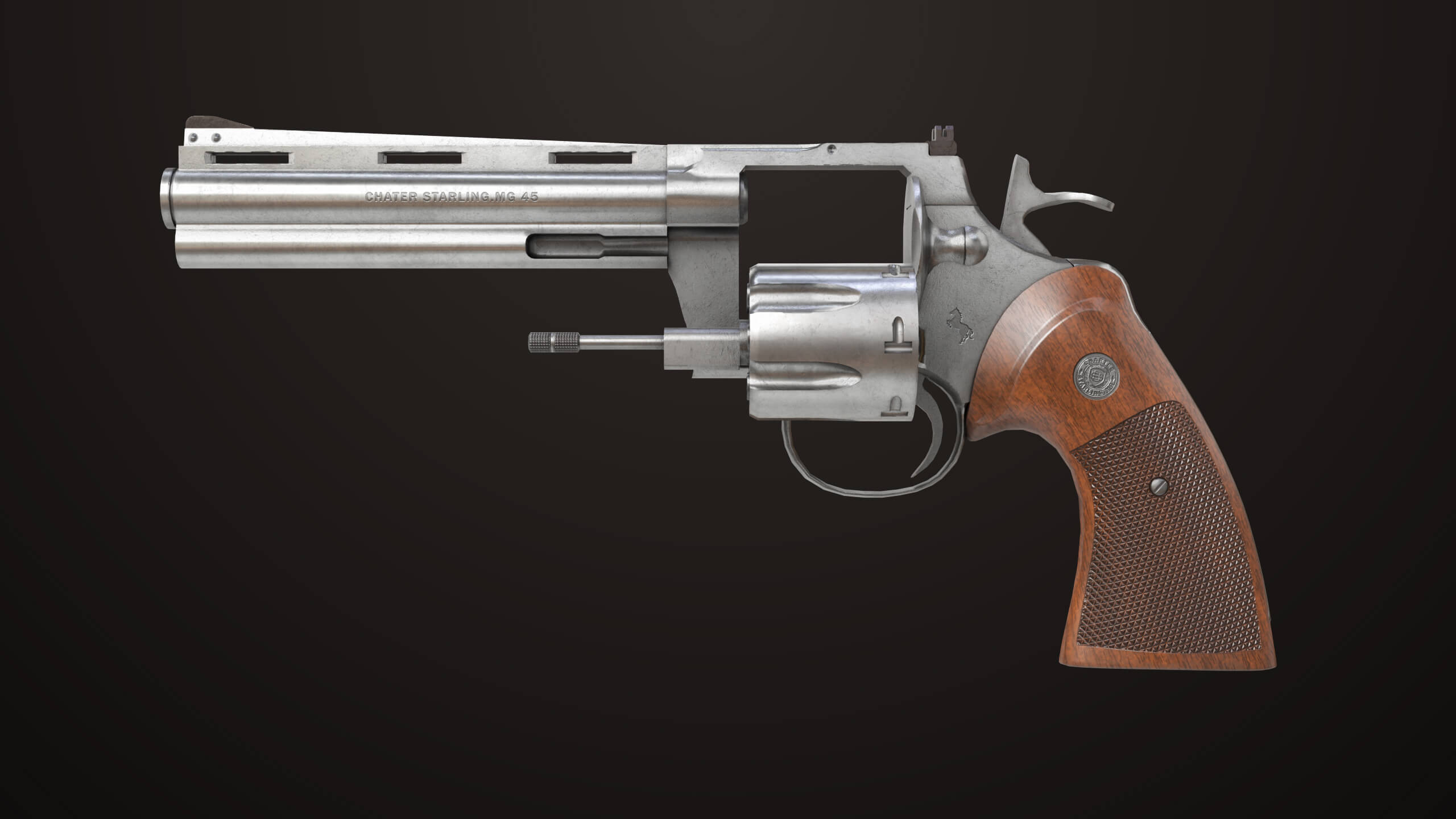 Revolver 05 Silver Colt Python All PBR Unity UE Textures - 3D Model by ...