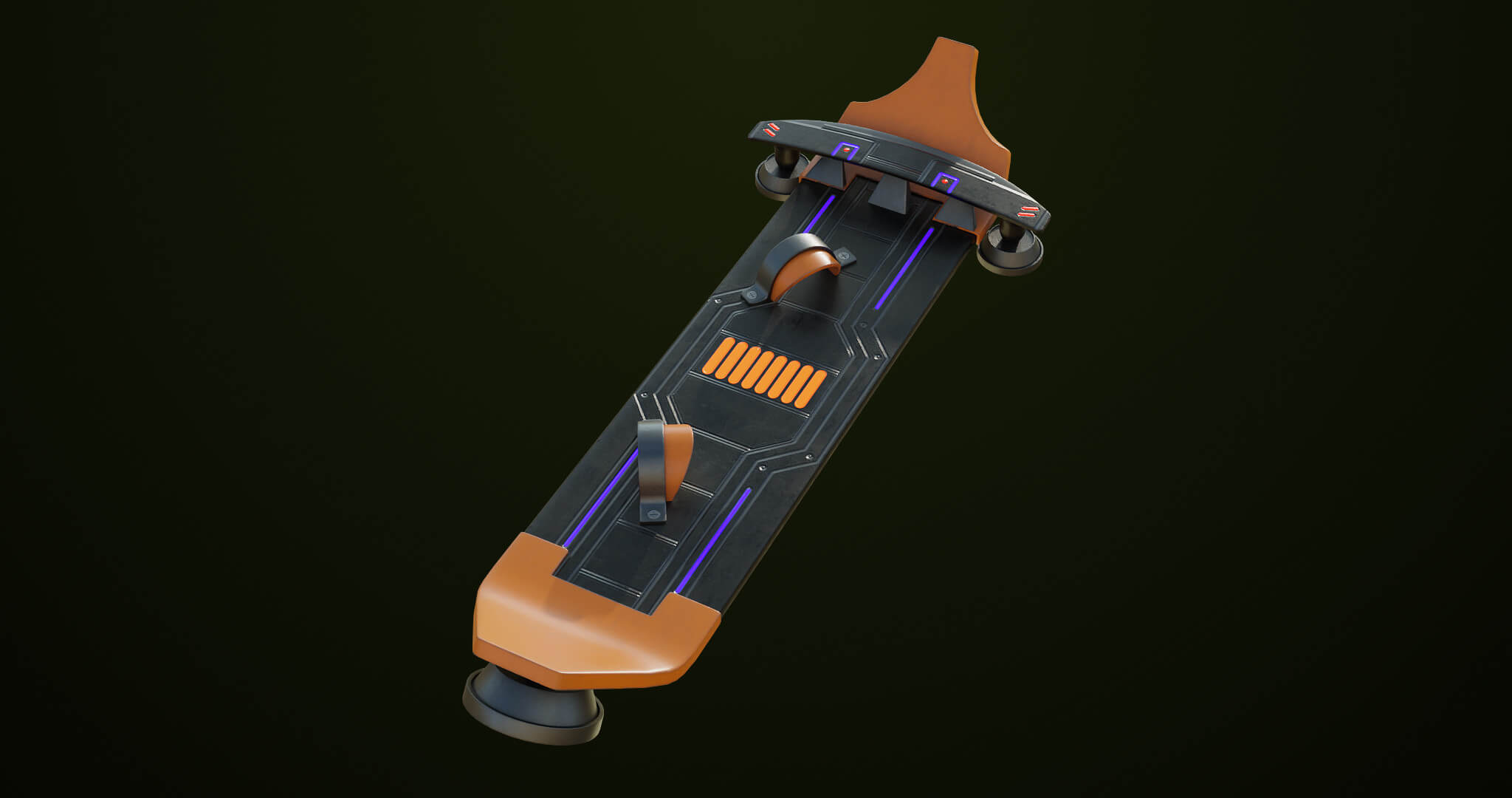 Sci-Fi Hoverboard 8 All PBR Unity UE Textures Included 3D Model by ...