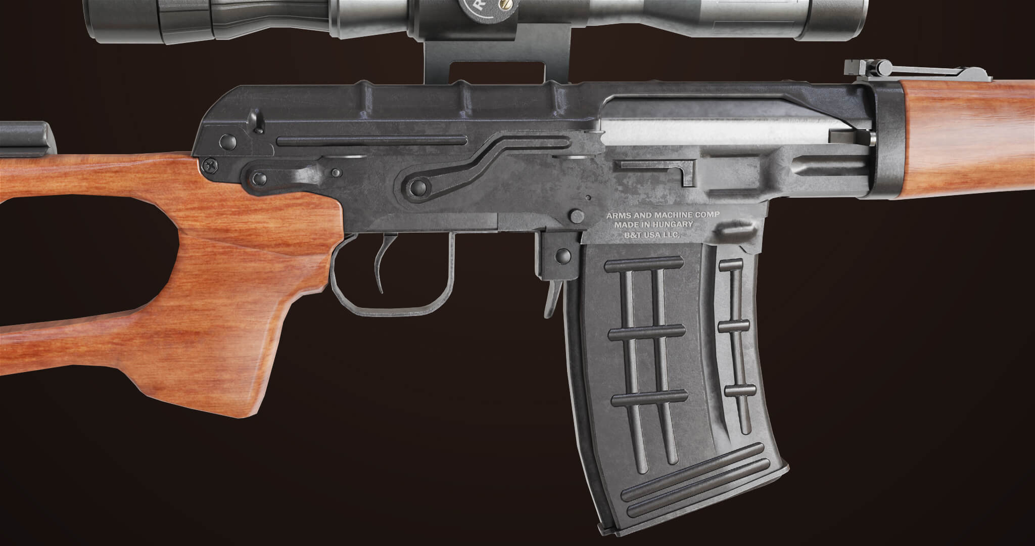 Sniper Rifle Texture Sniper Rifle 01 Wood Rig All PBR Unity UE Textures - 3D Model by Eight ...