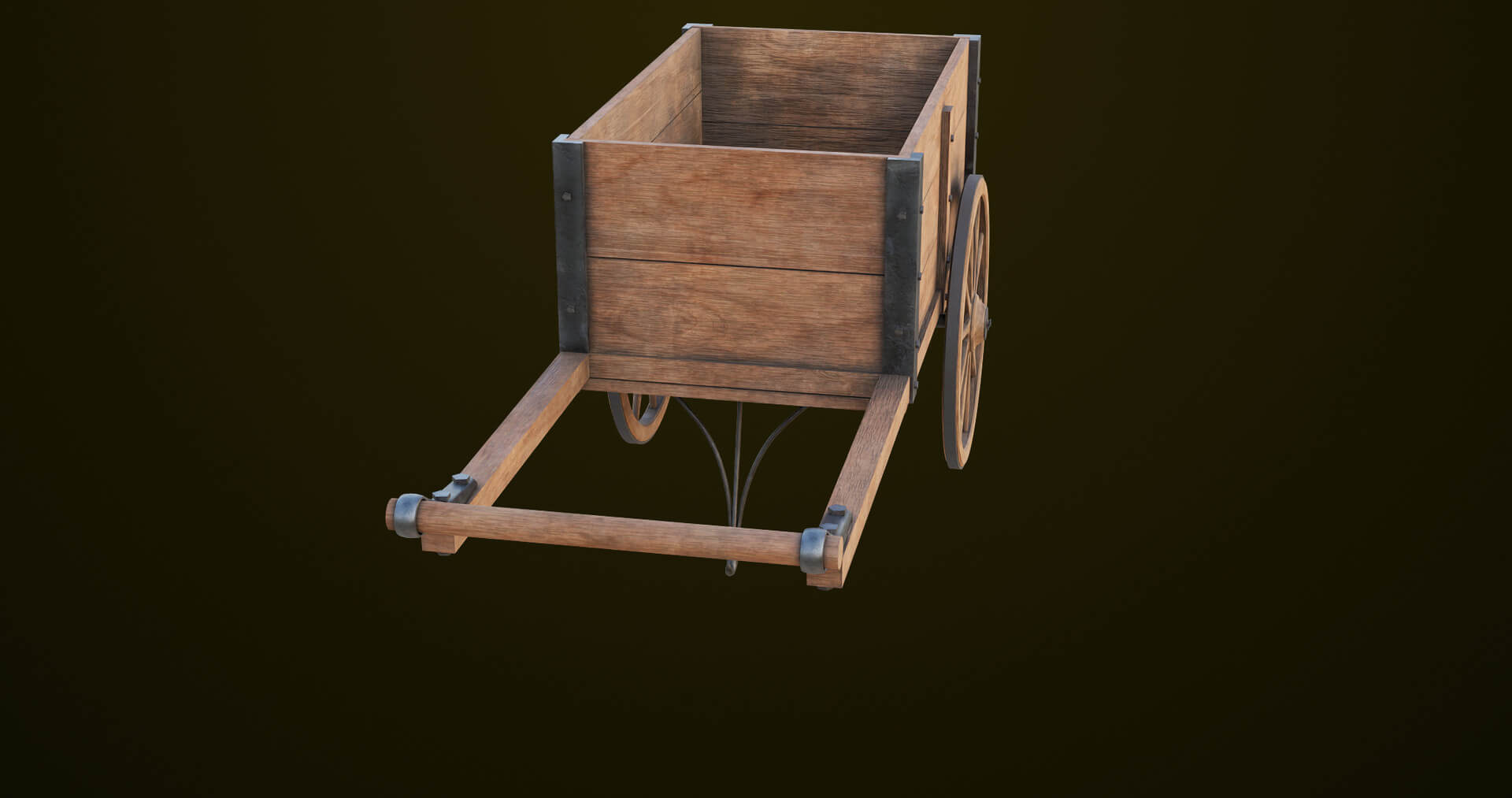 Wooden Cart 01 3D Model by Eight Vertex