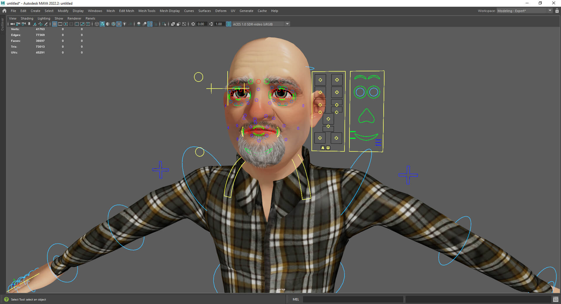 Elderly Man 3D Character Cartoon by Elegant Mesh 3D