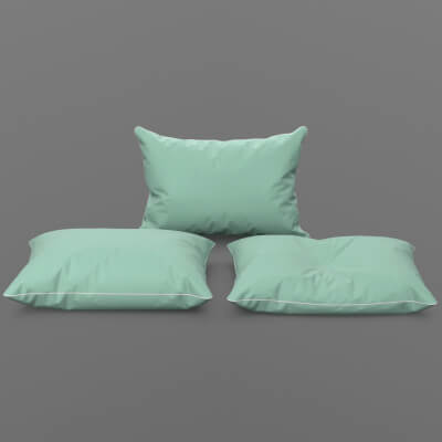 Bed Pillows Set Props 3 in 1 DAZ
