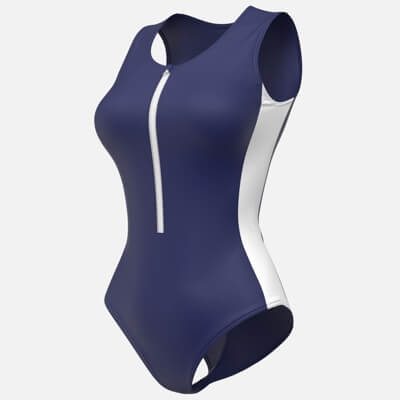 Blue Swimsuit with Zipper