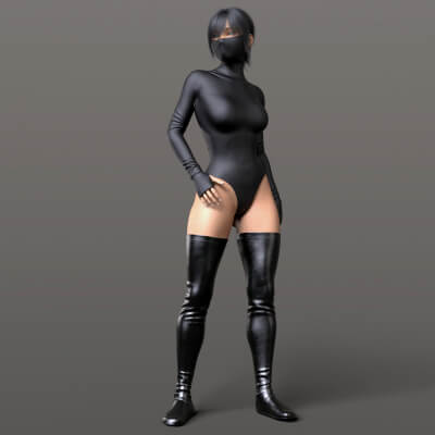 Bodysuit Mask and High Boots 4v G8F by Elena_Sh