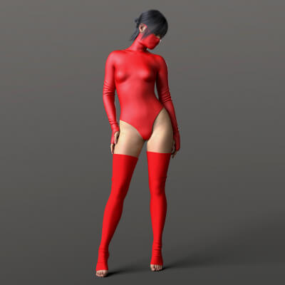 Bodysuit Mask and Stockings 02v G9 by Elena_Sh