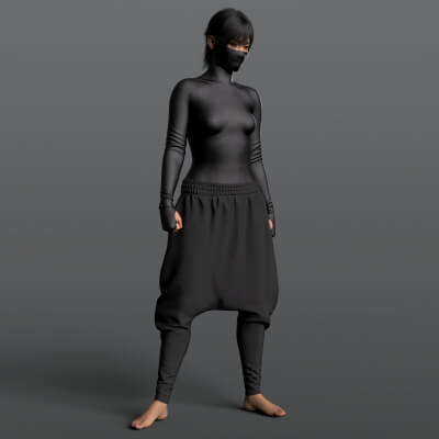 Bodysuit Mask and Wide Pants G9 by Elena_Sh