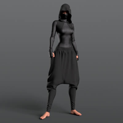 Bodysuit Mask Hood and Wide Pants G9 by Elena_Sh