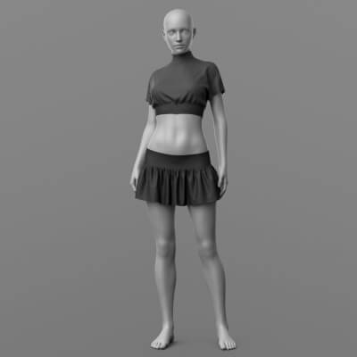Crop Top 02v and Skirt G8 Female