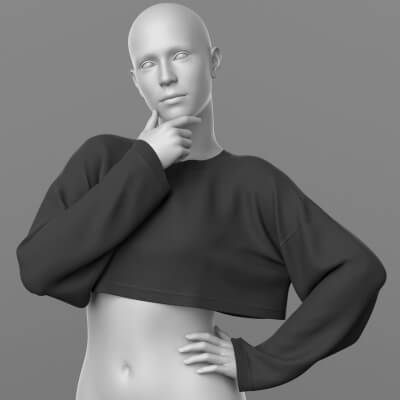 Cropped Sweatshirt G9 by Elena_Sh