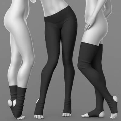 Dance Leggings Socks 03v Stockings 02v G8 Female by Elena_Sh