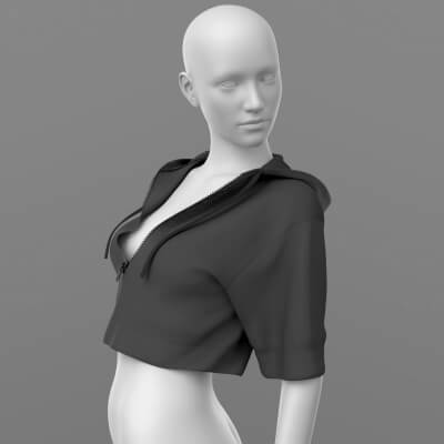 Hoody 04v Open Zip G8 Female by Elena_Sh