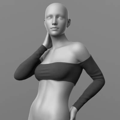 Knitted Top G8 Female by Elena_Sh
