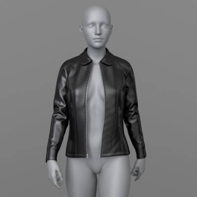 Leather Jacket Unbuttoned 3D Model