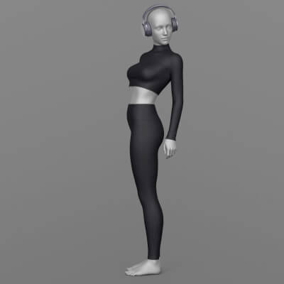 Leggings Long Sleeve Top Headphones G8 Female