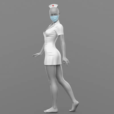 Nurse Outfit and Surgical Mask G8F