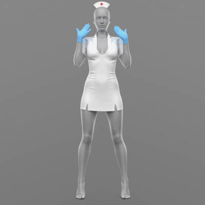 Nurse Outfit Surgical Gloves G8 Female