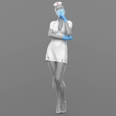 Nurse Outfit Surgical Gloves Mask G8F