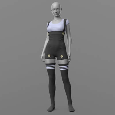 Overall Shirt Stockings G8 Female by Elena_Sh