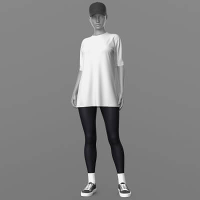 Shirt Long Leggings Socks 2v Sneakers Baseball Cap G8 Female