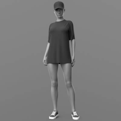 Shirt Long Sneakers Baseball Cap G8 Female