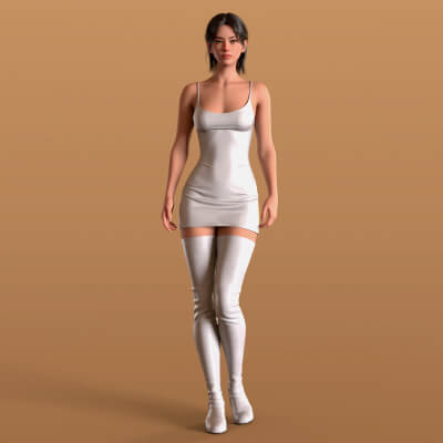 Short Dress 2v and High Boots 4v G9 by Elena_Sh