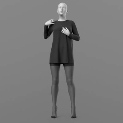 Short Dress 6v and Nylon Stockings G8 Female