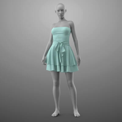 Short Dress with Bow G8 Female