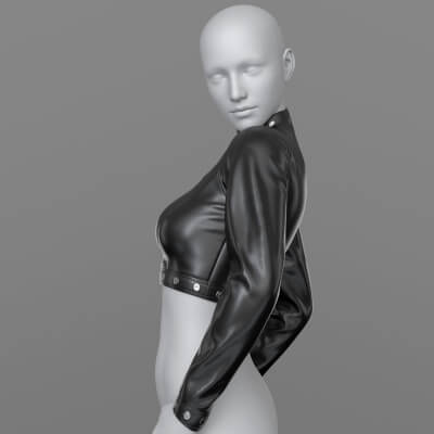 Short Leather Jacket G8 Female