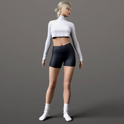 Short Sweater Sports Shorts Socks G8F by Elena_Sh