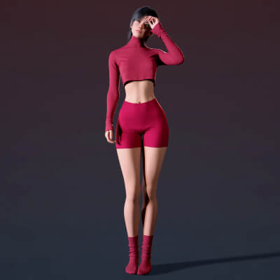 Short Sweater Sports Shorts Socks G9 by Elena_Sh