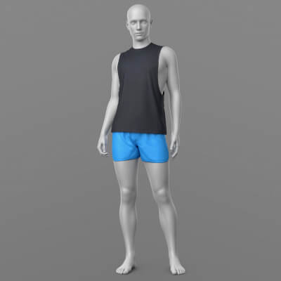 Sports Shorts 02v and Tank Top G8 Male