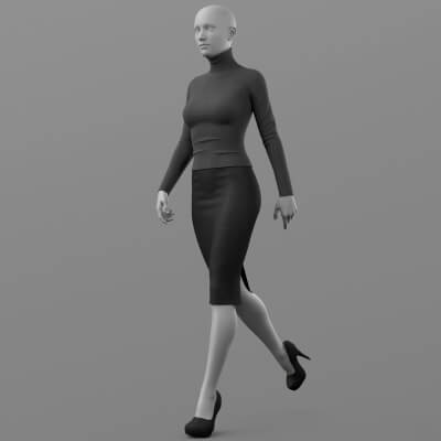 Sweater Long Skirt Shoes G8 Female - Daz Content by Elena_Sh