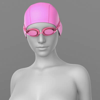 Swimming Cap and Goggles G8 Female by Elena_Sh