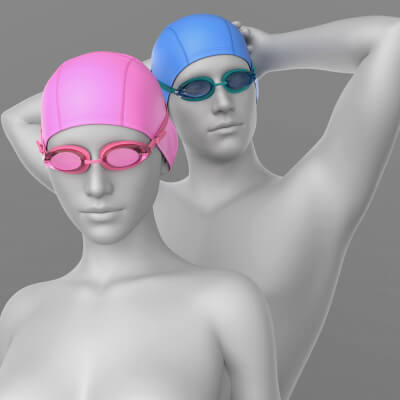 Swimming Cap and Goggles G8F G8M