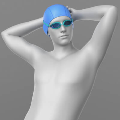 Swimming Cap and Swimming Goggles G8 Male