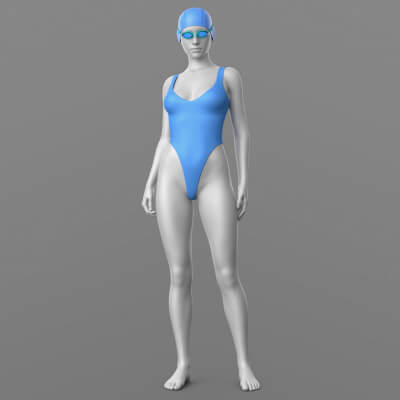 Swimsuit 05v Swimming Cap and Goggles G8F by Elena_Sh