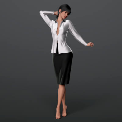 Unbuttoned Blouse and Skirt Long G9 by Elena_Sh