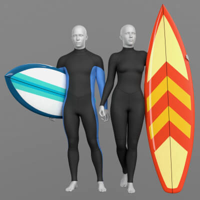 Wetsuit and Surfboard G9