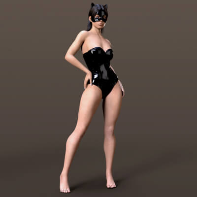 Corset 02v and Cat Mask G8F by Elena_Shvets