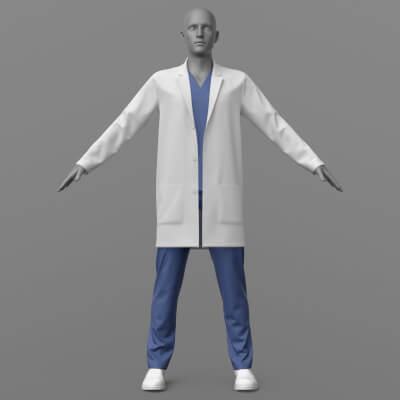 Doctor Clothes with Medical Coat G8 Male DAZ