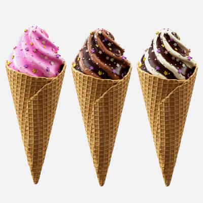 Ice Cream Cones 3v Props